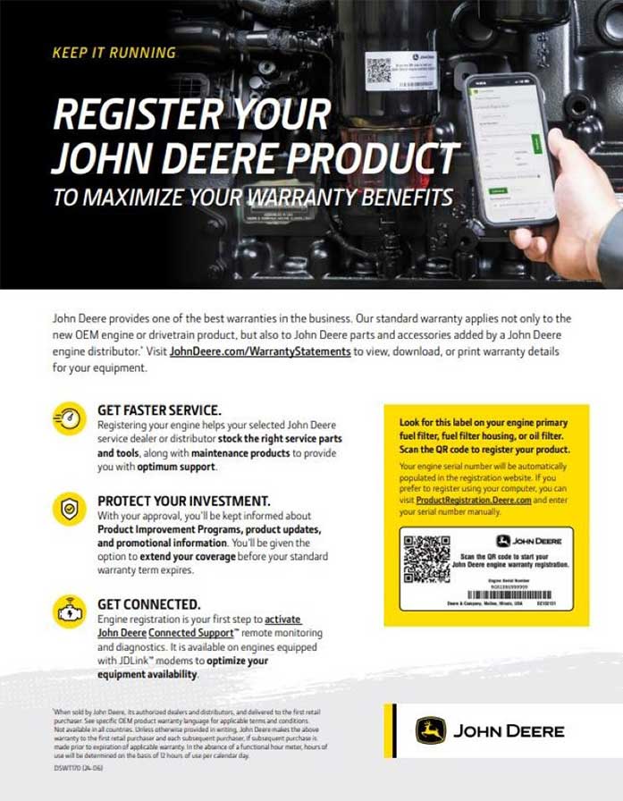 Cubierta del folleto de registro de motor
