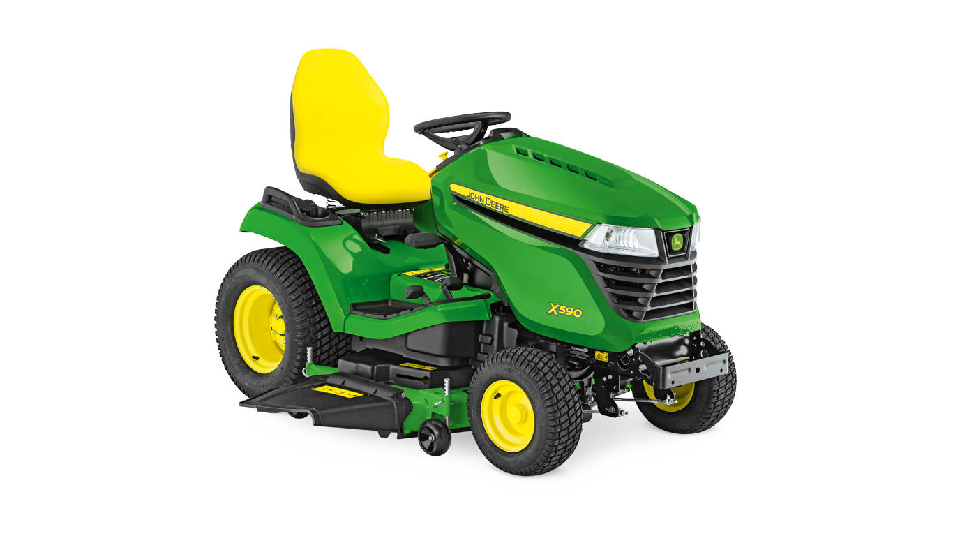 X590, equipo de jardinería con asiento, tractores de césped