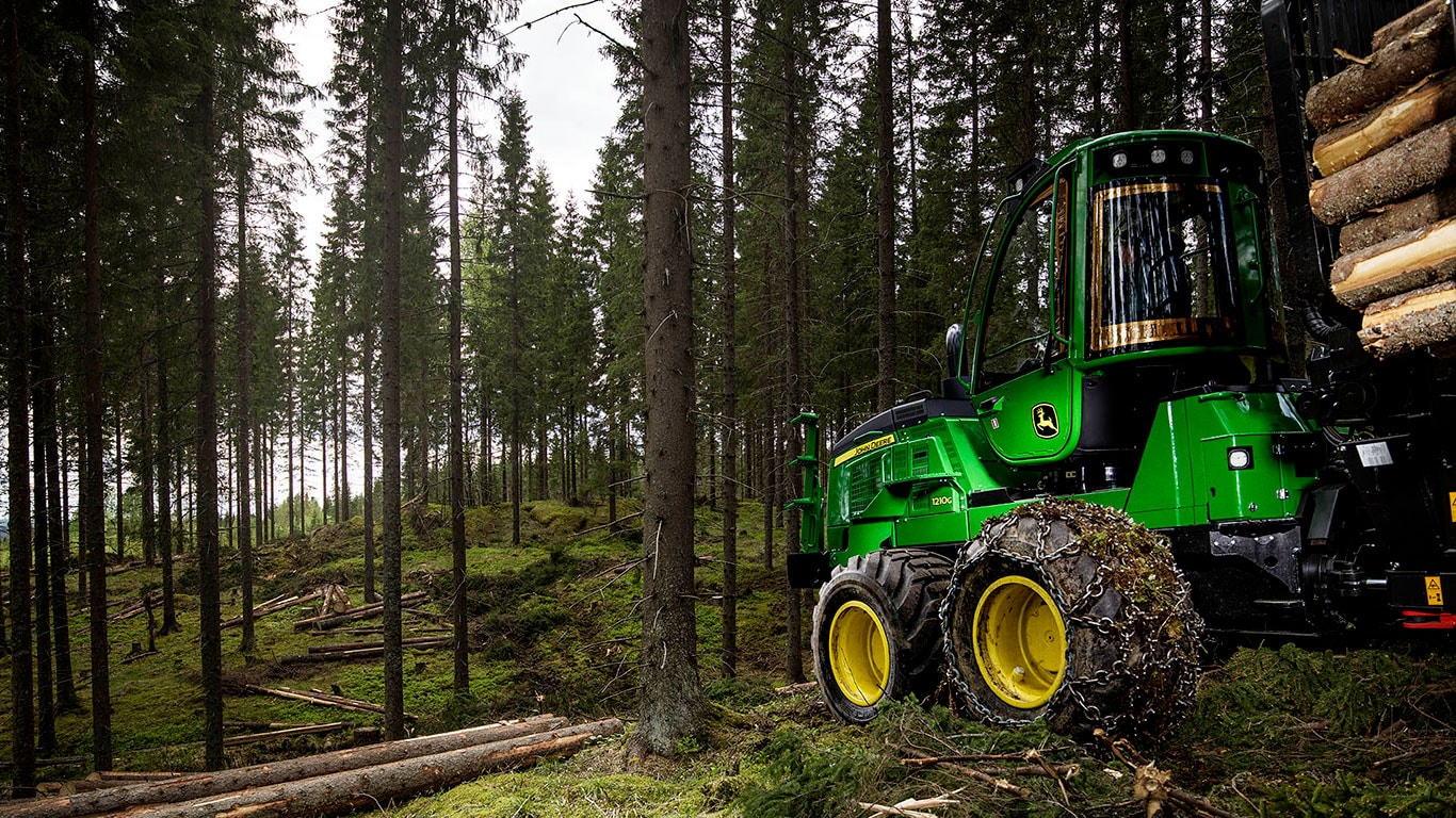 Transportador de troncos en el bosque