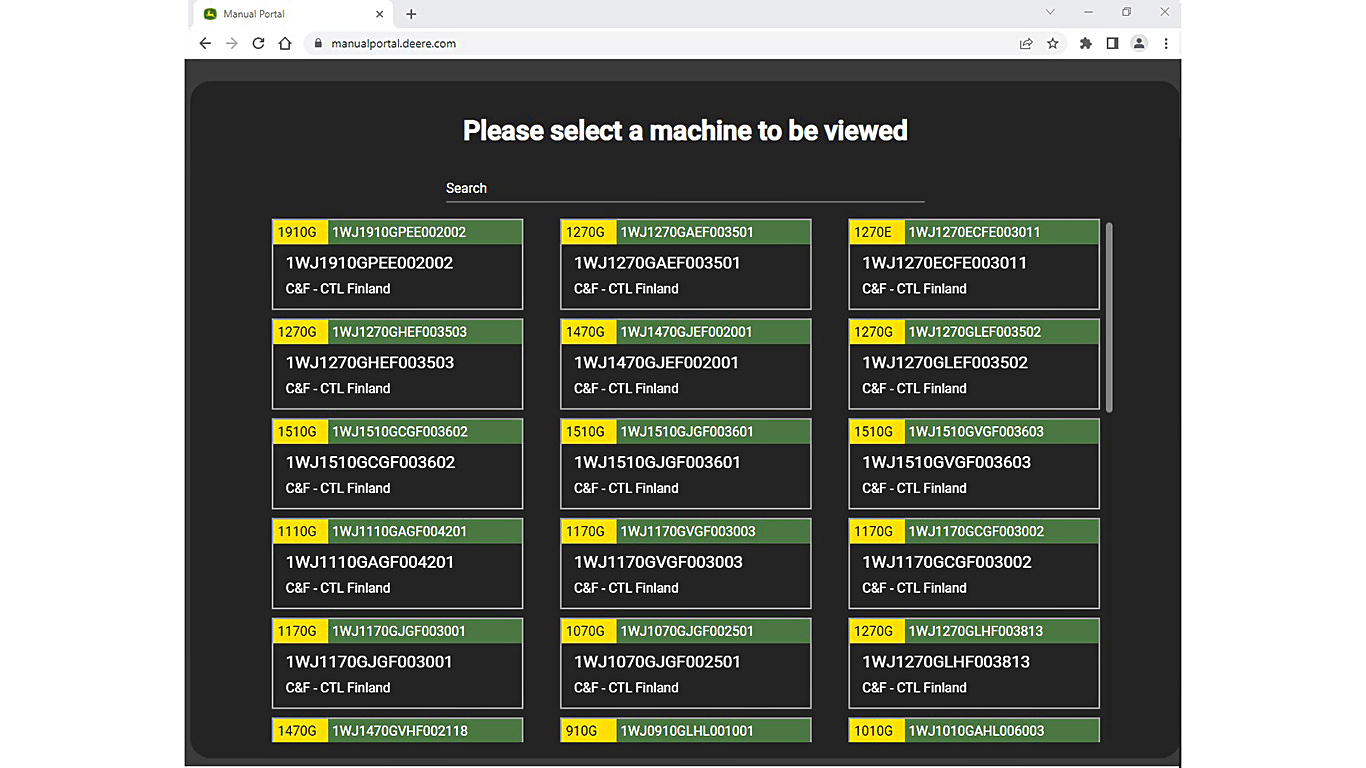 Una lista de las máquinas