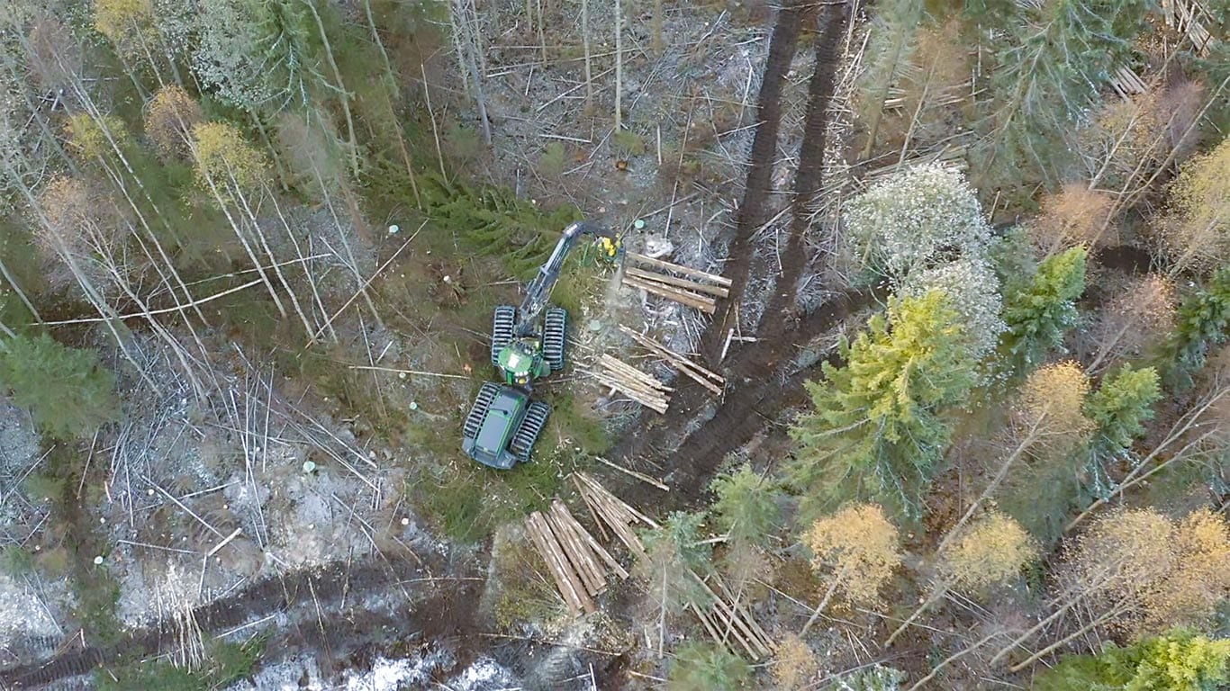 Máquinaria forestal trabajando